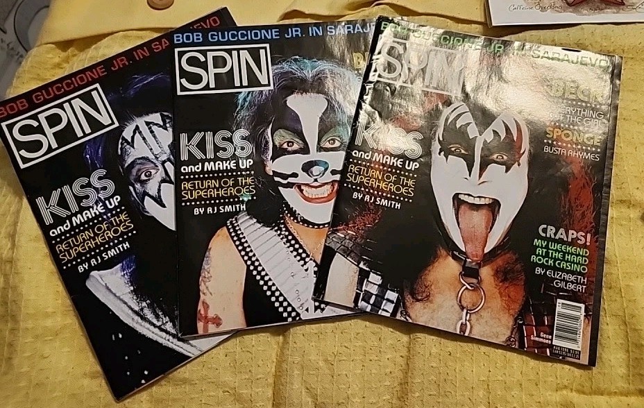 Vintage Kiss Spin Rock Guitar Heavy Metal Magazines Lot Of 3
