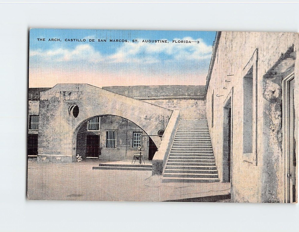 Postcard The Arch Castillo de San Marcos St. Augustine Florida USA