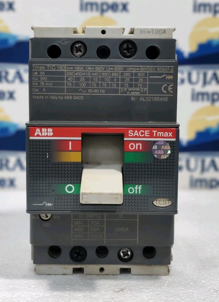 Abb Tmax T1C 160 Circuit Breaker 160A 3 Pole 440Vac 25Ka Best Condition Tested