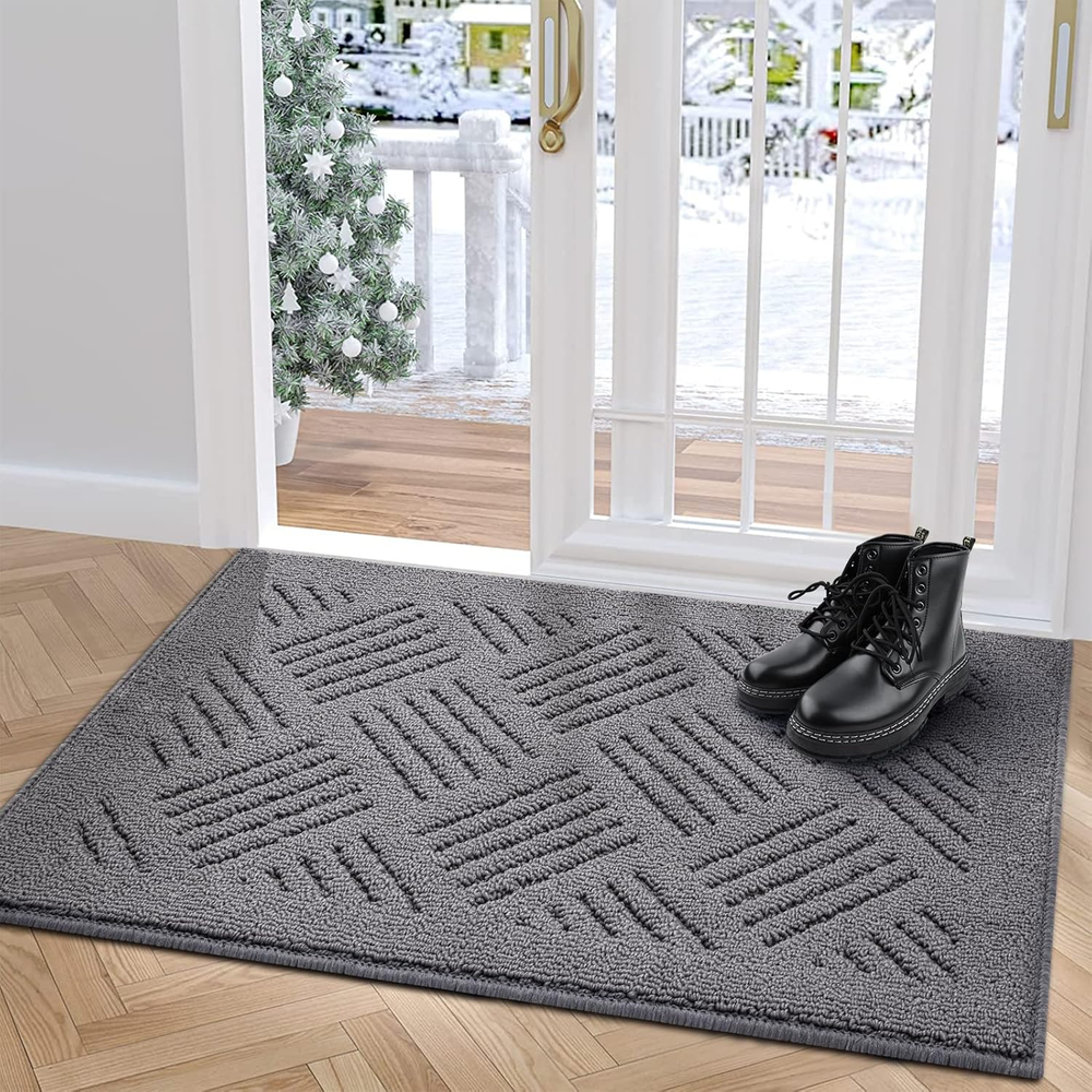 Slip-Resistant Indoor Door Mat for Front or Back Entrance with Rubber Backing
