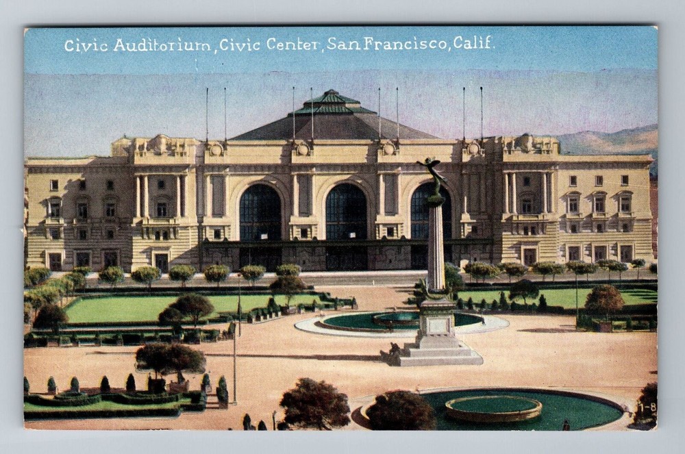 San Francisco CA-California, Civic Auditorium, Civic Center, Vintage Postcard