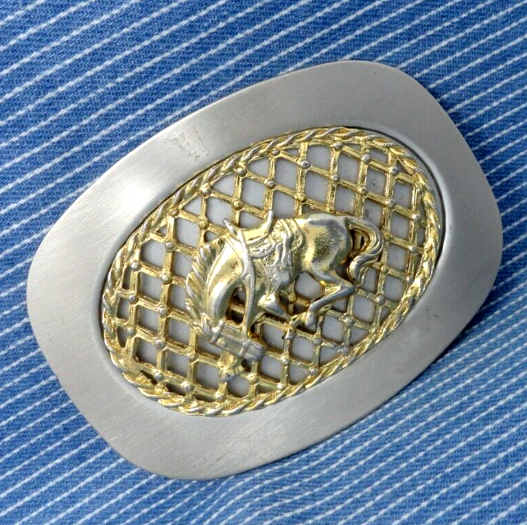 Classic Western Horse Belt Buckle Cowboy Cowgirl Open Work Vintage 80s   .BMW790