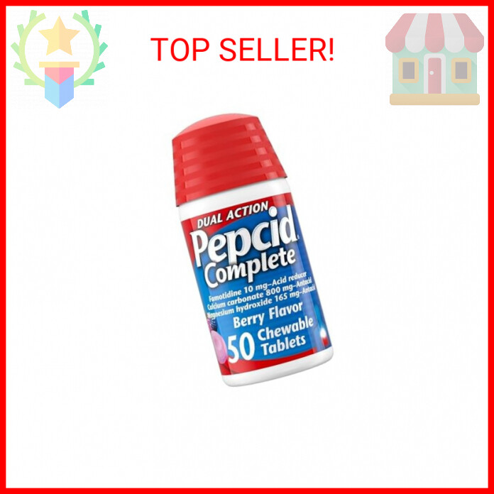 Pepcid Complete Acid Reducer + Antacid Chewable Tablets, Heartburn Relief, Berry-image