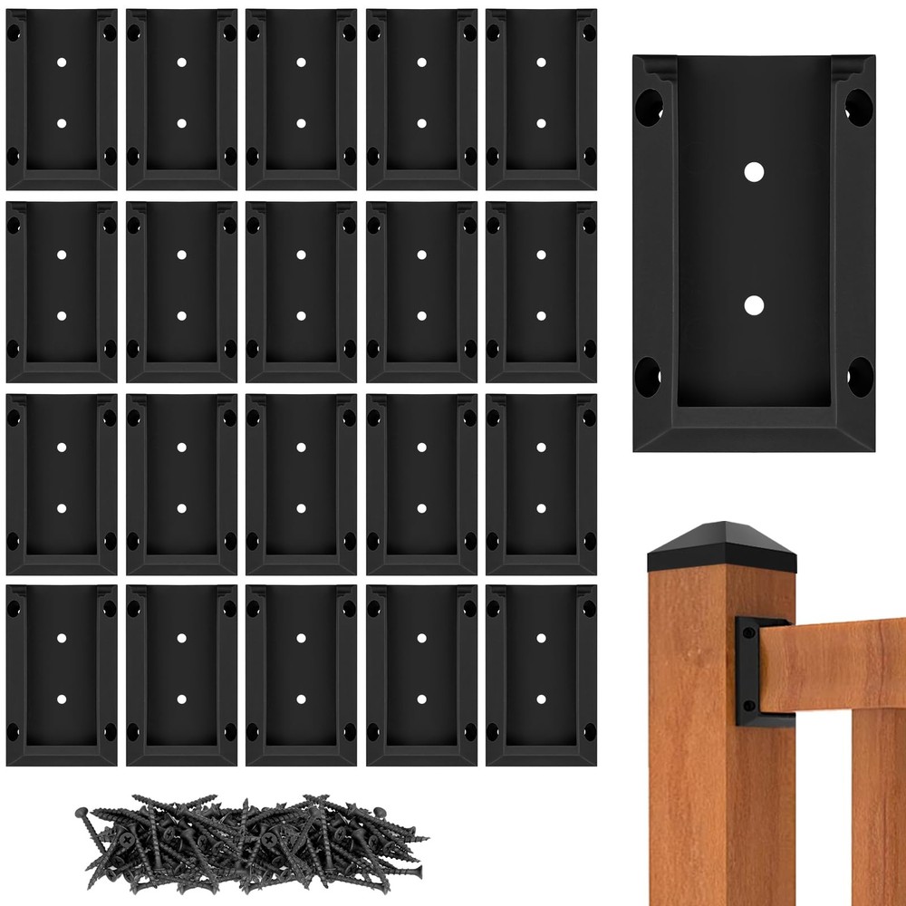 20pcs 2x4 Deck Railing Brackets with 120 Wood Screws for Sturdy Installation