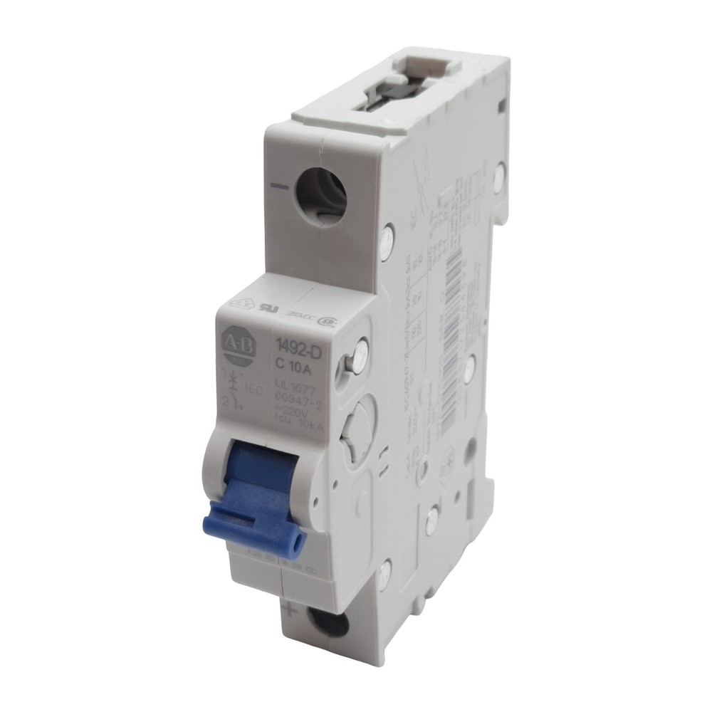 Allen Bradley 1492-D1C100 Circuit Breaker, 1-Pole, 10A 250VDC, DIN Rail