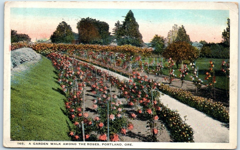 Postcard - A Garden Walk Among The Roses, Portland, Oregon