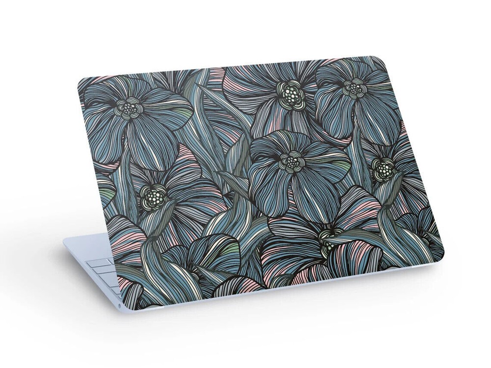 Abstract Leaves & Flowers Laptop Skin Sticker - Custom Size for Any Laptop Model-image