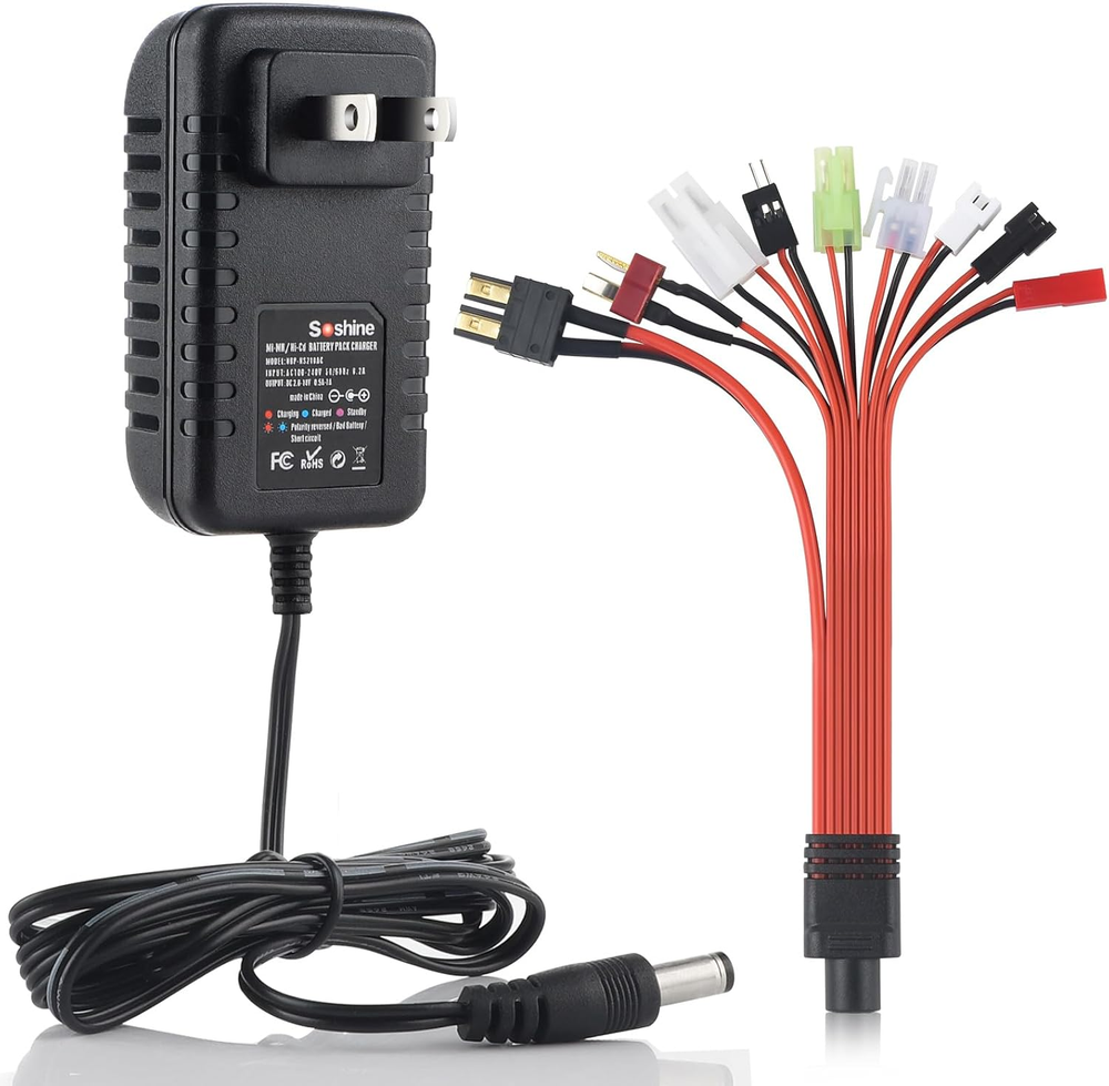 RC Battery Charger for 4.8V 7.2V 8.4V 9.6V Nimh/Nicd, RC Car Charger for Traxxas