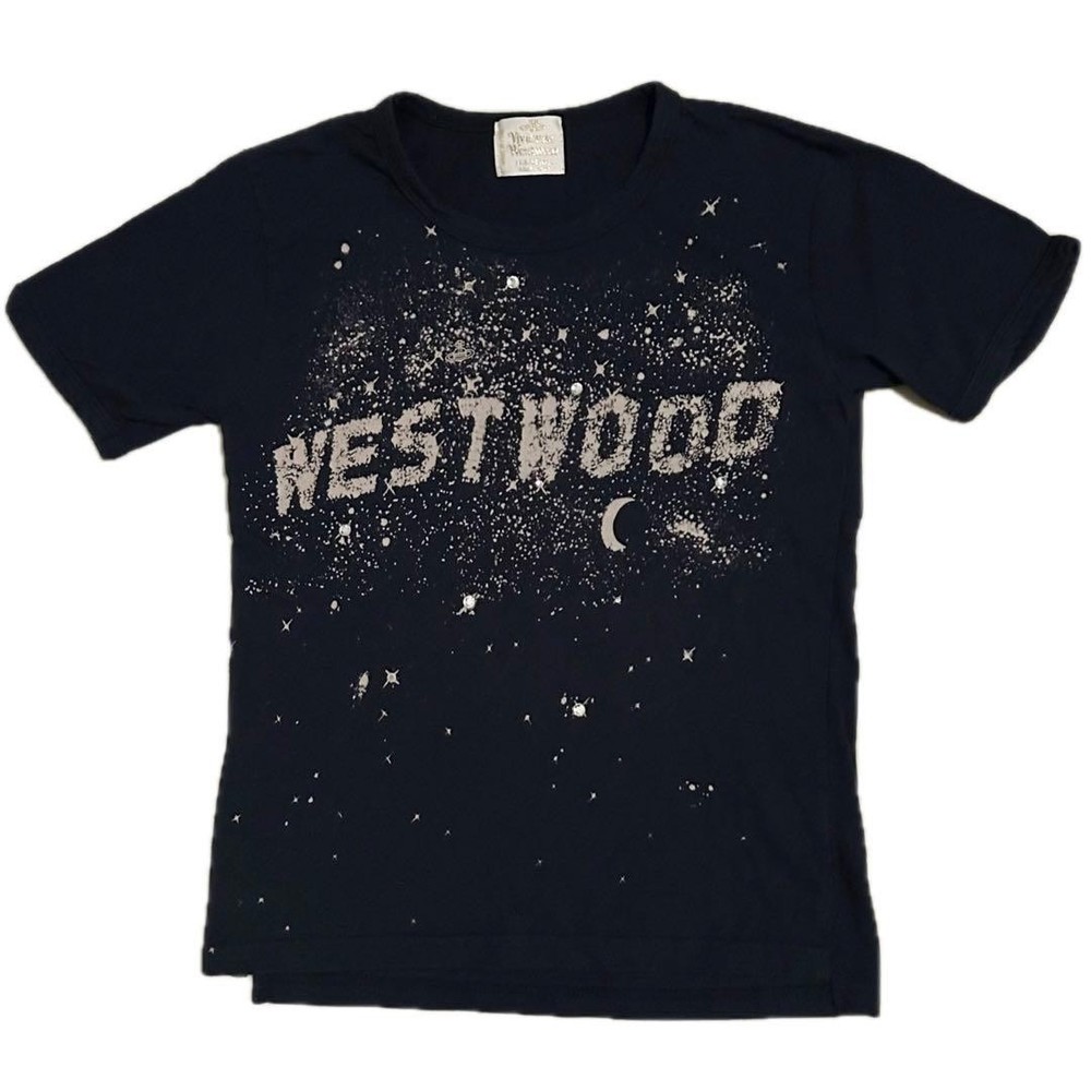 Vivienne Westwood Vintage 90s Milky Way T-Shirt Gold Label Navy Rare Original