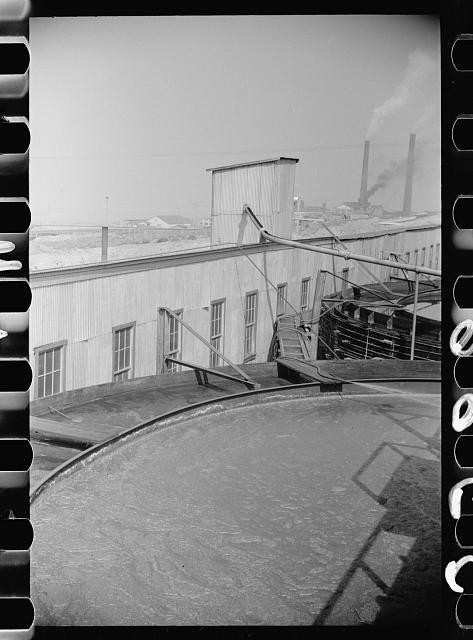 Industrial Factory Plant Smokestacks 1930s-1940s Black White Photo Print
