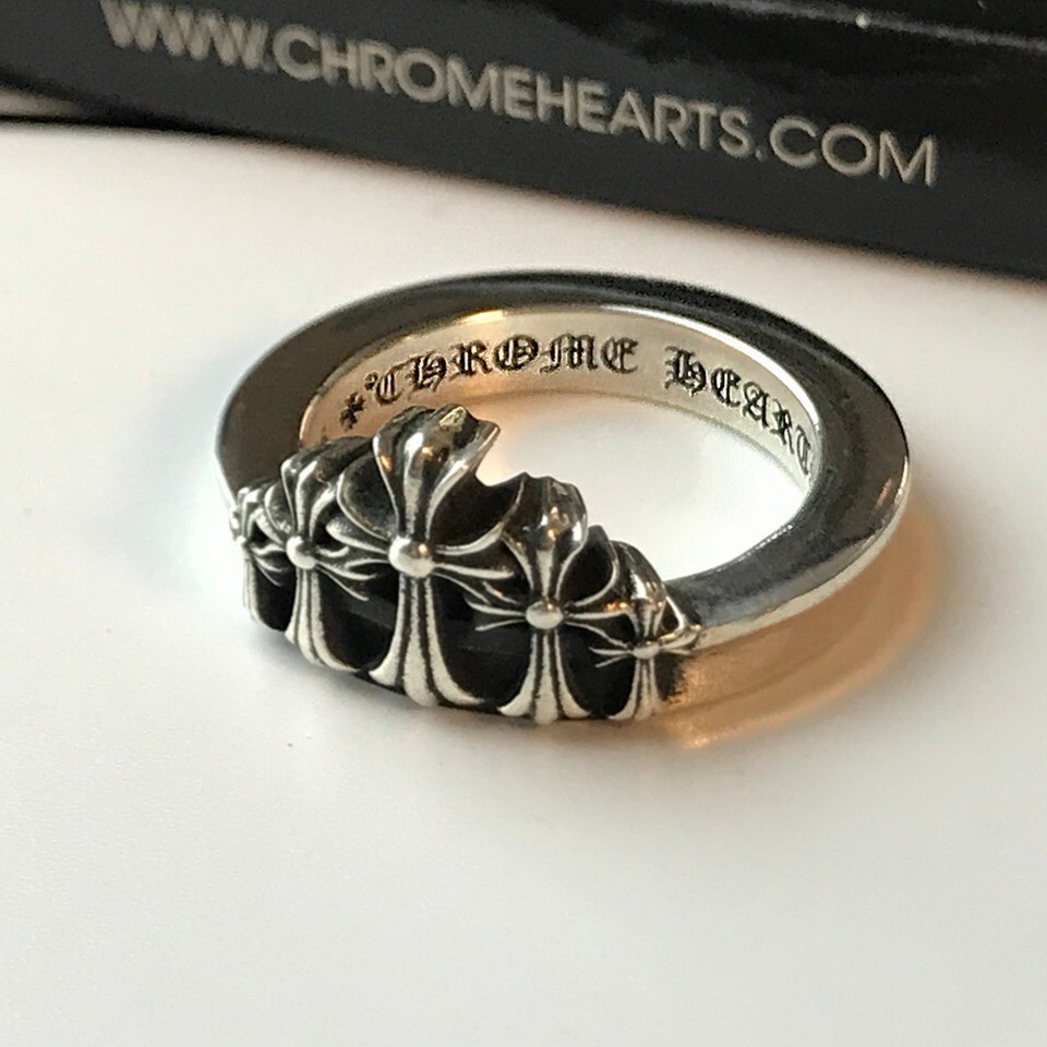 Chrome hearts Sterling silver Cross Crown ring Size 9