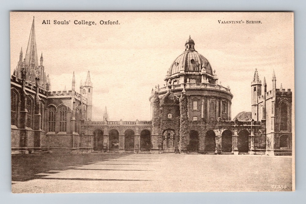 United Kingdon- Oxford All Soul's College Postal Old Card View Vintage Postcard