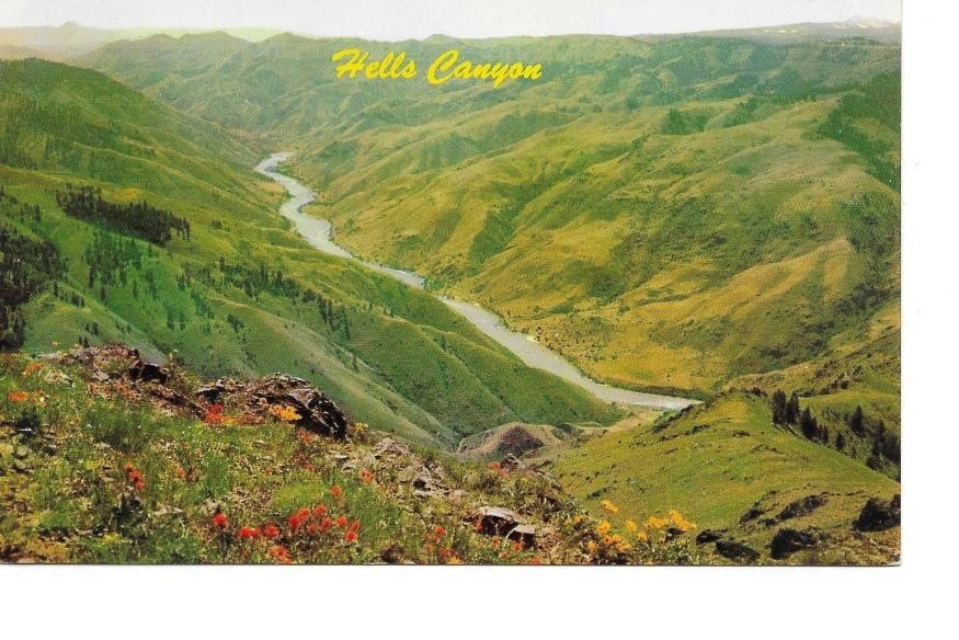 Vintage Large Letter Postcard Hells Canyon Snake River Oregon Idaho  011010