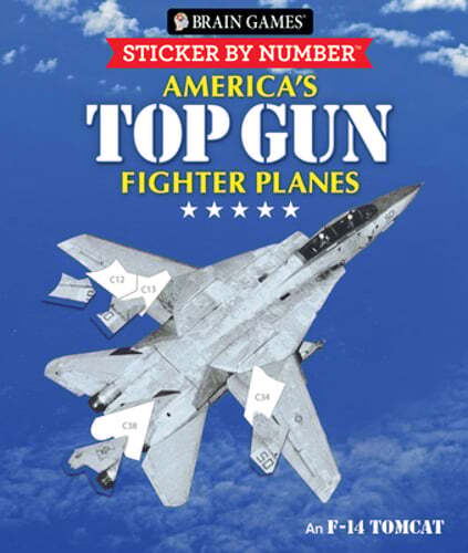 Brain Games - Sticker by Number: America's Top Gun Fighter Planes (28 Images to