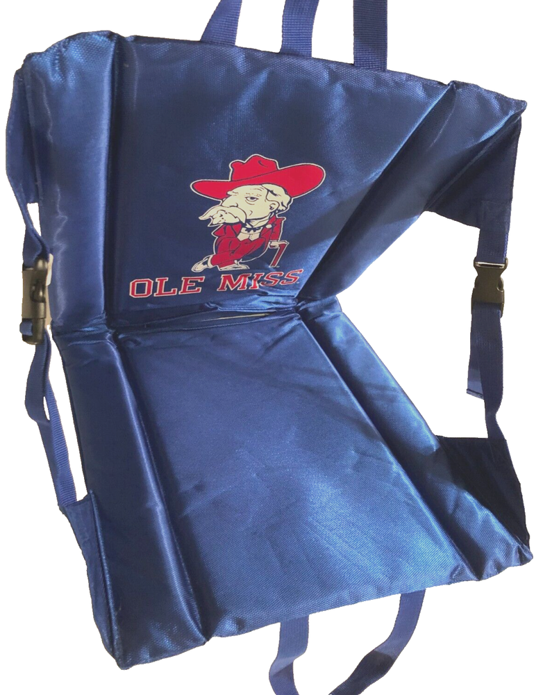 Ole Miss Rebels Blue Vintage Colonel Reb SEC Stadium Chair NCAA Red