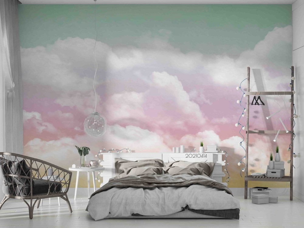 3D Blue Sky White Clouds Landscape Wall Murals Wallpaper Murals Wall Sticker 8