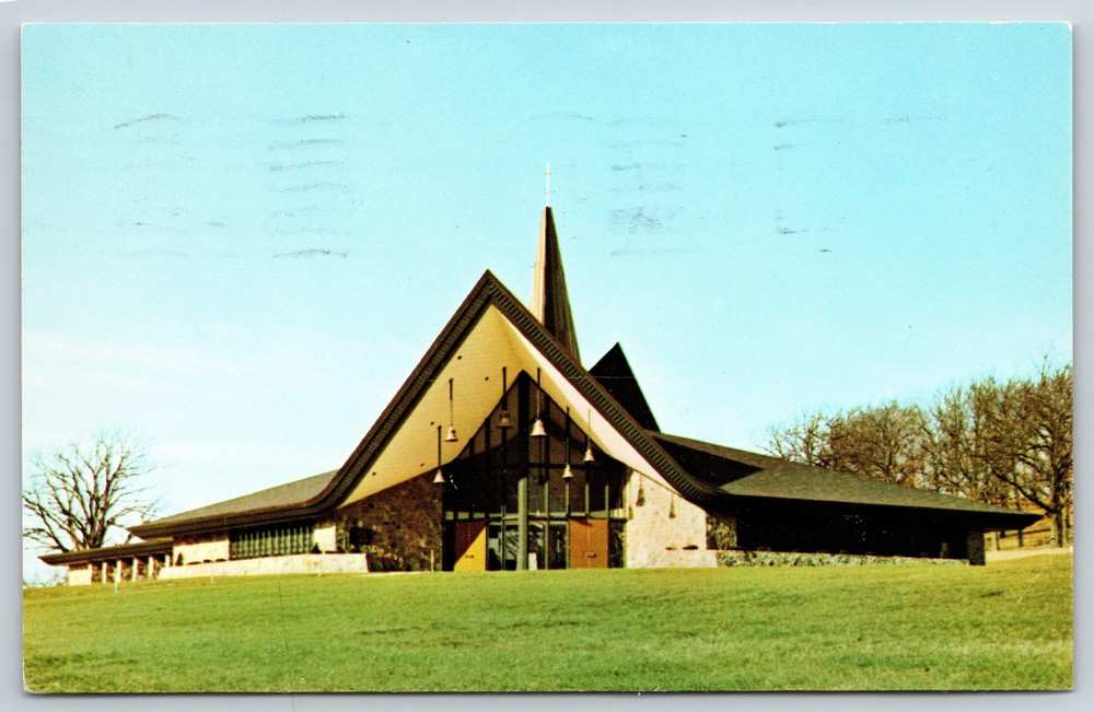 Lake Geneva Wisconsin~First Evangelical Lutheran Church~PM 1965 Postcard