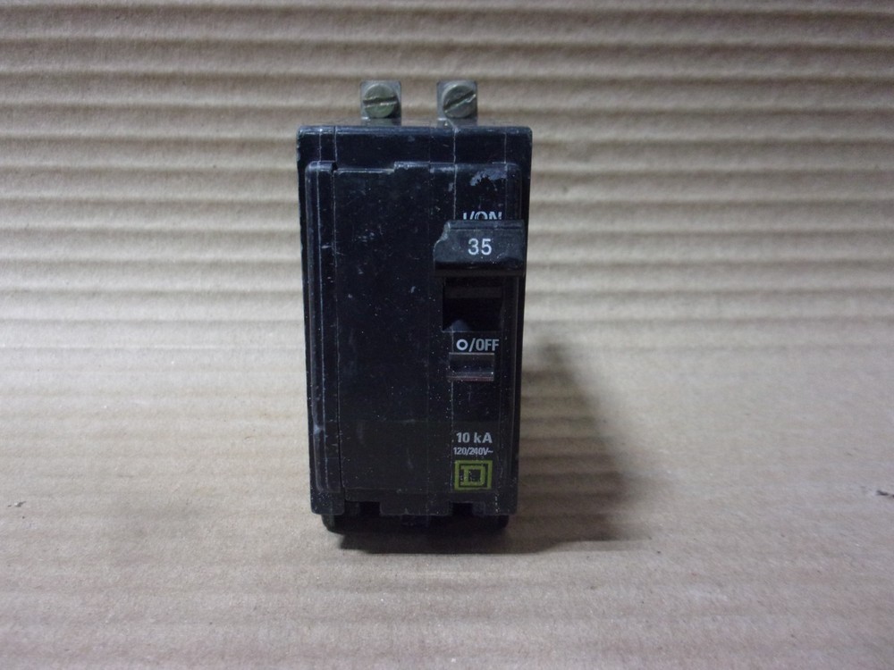 Square D QOB QOB235 2 Pole 35 Amp 120/240V Yellow Circuit Breaker FLAWED AK