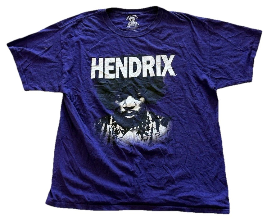 Jimi Hendrix Purple Retro Graphic Band Tee Men’s Size Large Rock And Roll Marks