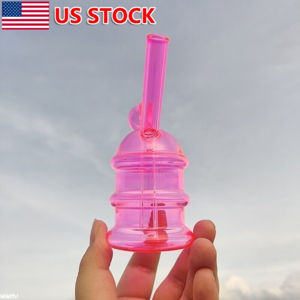 4.4 Inch Pink Mini Dome Glass Hookah Water Pipe Smoking Bong Pipe 10mm Bowl