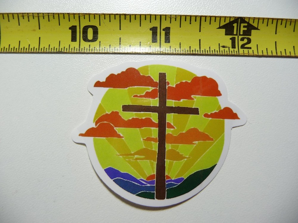 Rising Sun Cross Clouds Christian Faith Decal Sticker