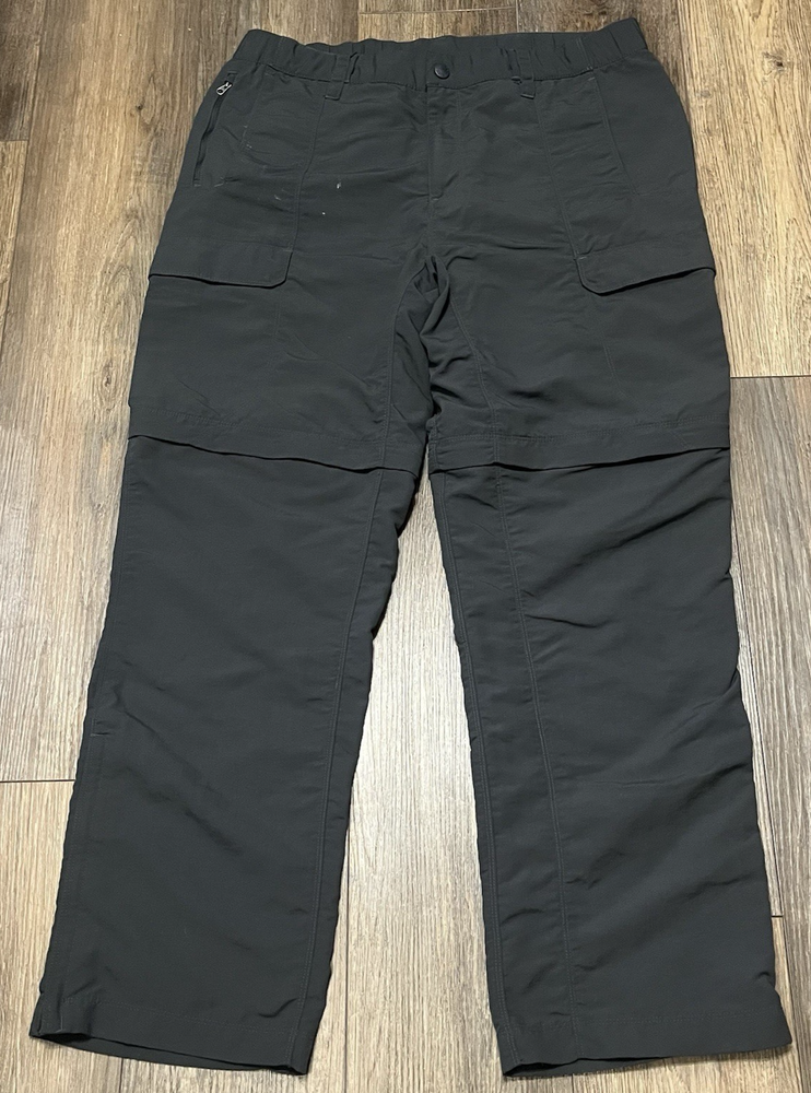 The North Face Mens L Convertible Hiking Pants Gray Zip Off Cargo Performance