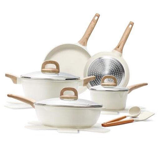 14-Piece Nonstick Granite Cookware Set for Induction Stovetops