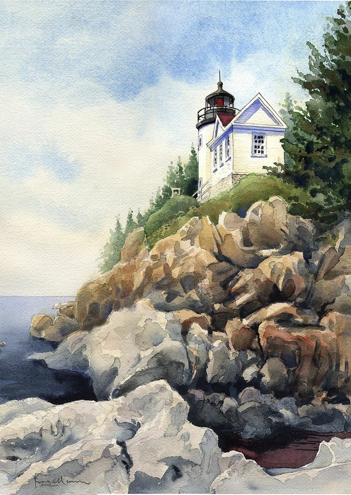 Bass Harbor Head Lighthouse, Acadia National Park, Maine. James Mann Art Prints-image