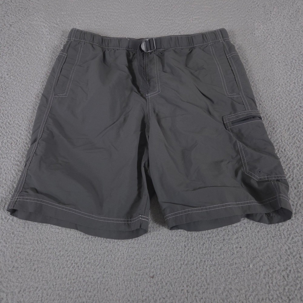 Columbia Shorts Mens Medium Gray Palmerston Peak Omni-Shade Mesh Lined 9 Inseam