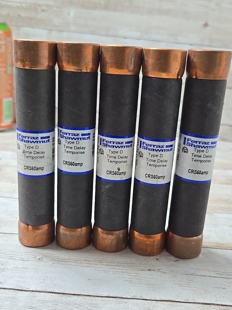 Lot Of 5 FERRAZ SHAWMUT CRS60 AMP FUSE Type D