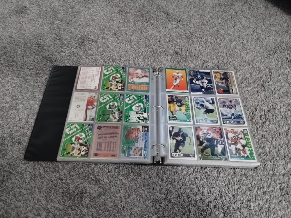 80s-90s Vintage Football Card Lot (192) Binder