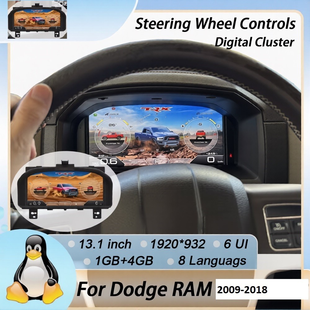 Car LCD Dashboard Digital Cluster Panel Gauge For Dodge Ram 1500 2500 3500 09~18