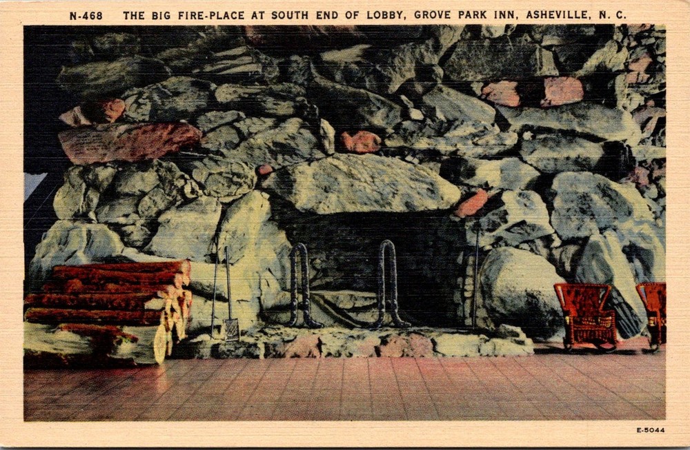 Dr Jim Stamps Postcard Lobby Of Grove Park Inn Asheville North Carolina