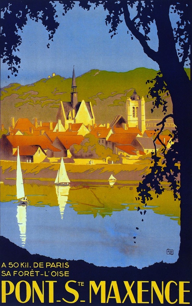 Travel Decorative Poster. Fine Graphic Home Art Design. Pont Ste Maxence. 2684