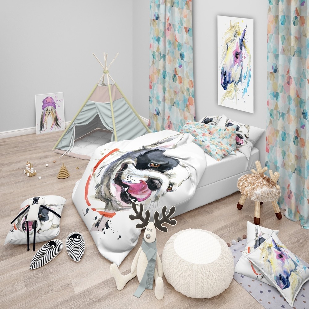 Designart 'Kiss French Bulldog Illustration' Modern &