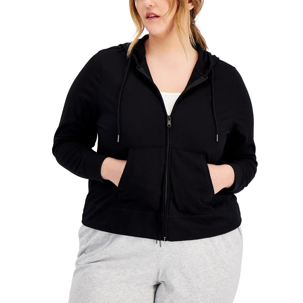 ID Ideology Plus Size Full-Zip Hooded Jacket Deep Black Size 4X
