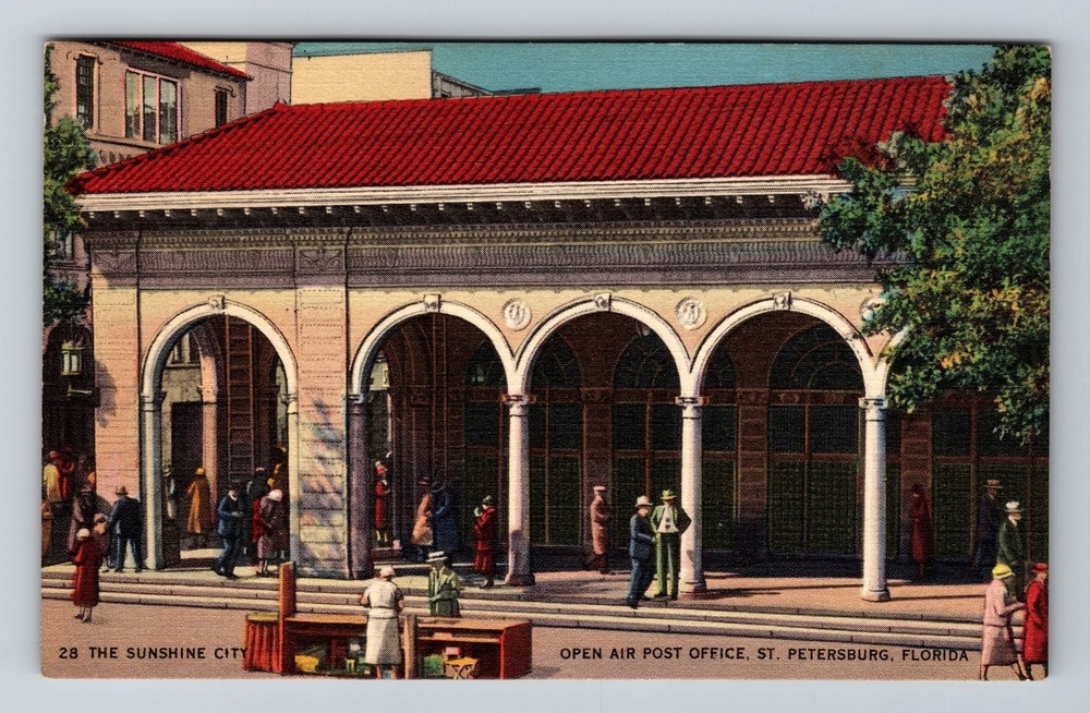 St Petersburg FL-Florida Open Air Post Office Vintage Postcard