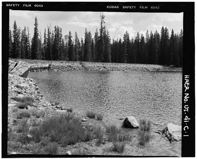 Photo:High Mountain Lake Dam Upstream Face Looking South 1900s
