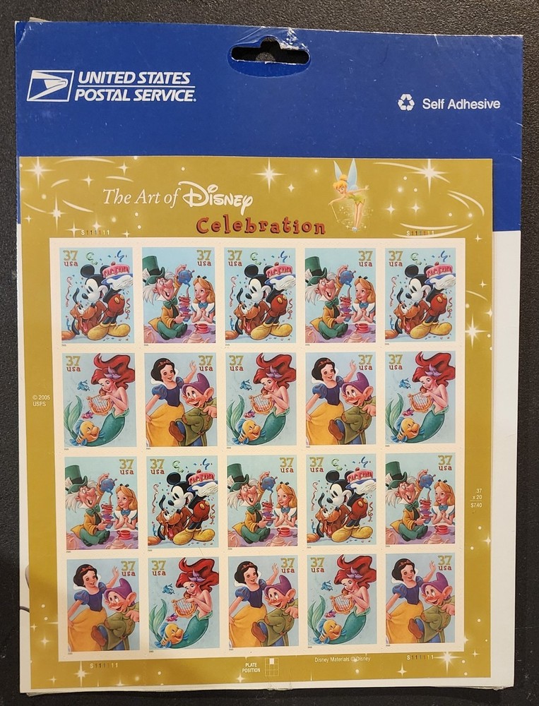 The ART OF DISNEY USPS 2005 CELEBRATION .37c STAMP SHEET of 20 Item # 567215