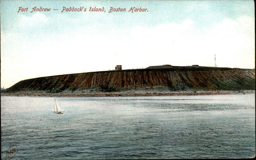 Fort Andrew Paddocks Island Boston Harbor UDB c1905 unposted vtg postcard m970