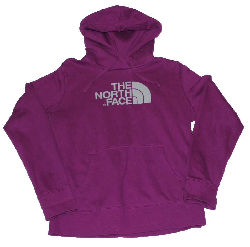The North Face Women's Pullover Hoodie Size M Purple Grey Logo Long Sleeve