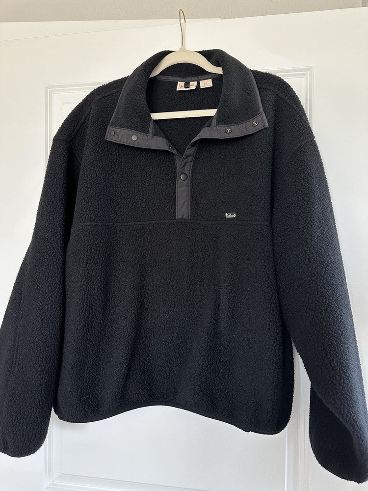 Woolrich Polartec Snap Fleece Vintage Pullover Jacket Black Men’s 2XL