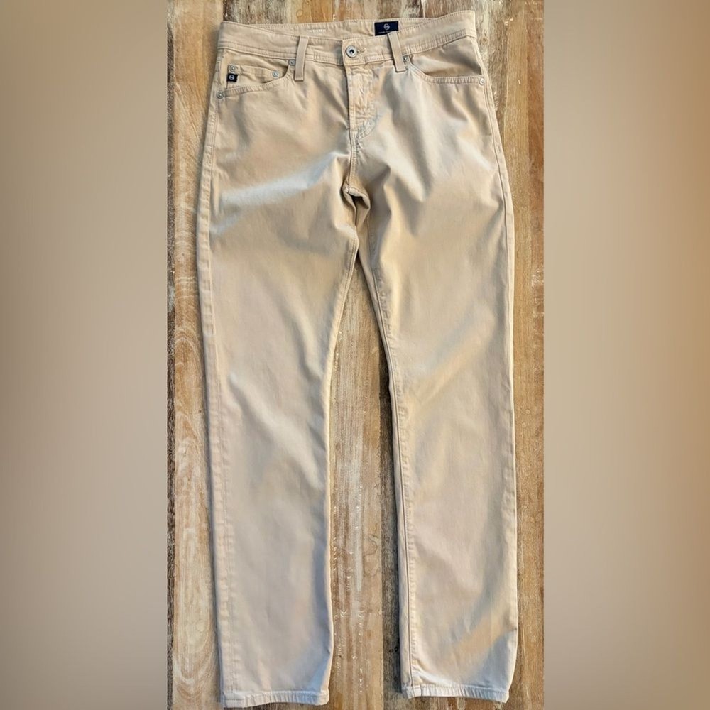 Ag Adriano Goldschmied Pants Men's Size 30 X32 Everett Slim Straight Khaki Tan