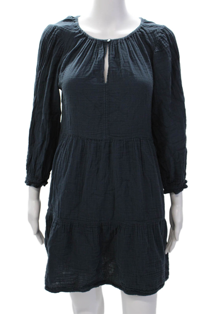 Velvet by Graham & Spencer Women's Short Sleeves Tiered Mini Dress Blue Size XSFree Shipping in US $100+ Orders | $6.95 Orders Below