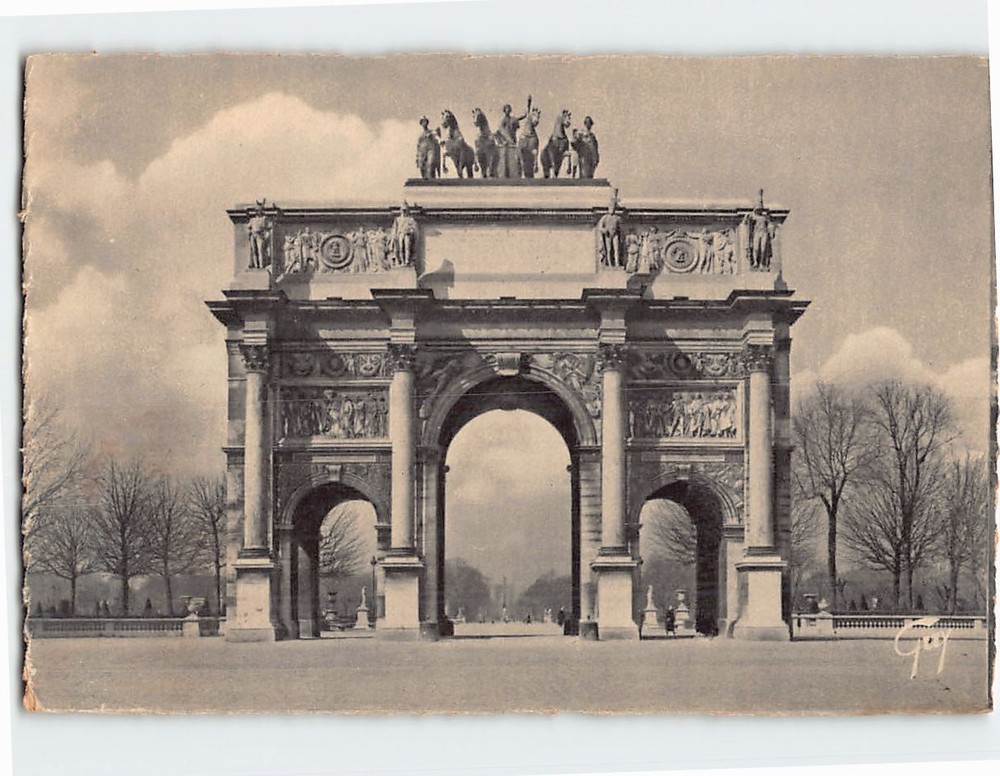 Postcard Arc de Triomphe du Carrousel Paris France