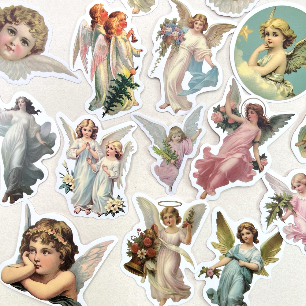 Angel Stickers Vintage Style Junk Journaling Collage Scrapbooking