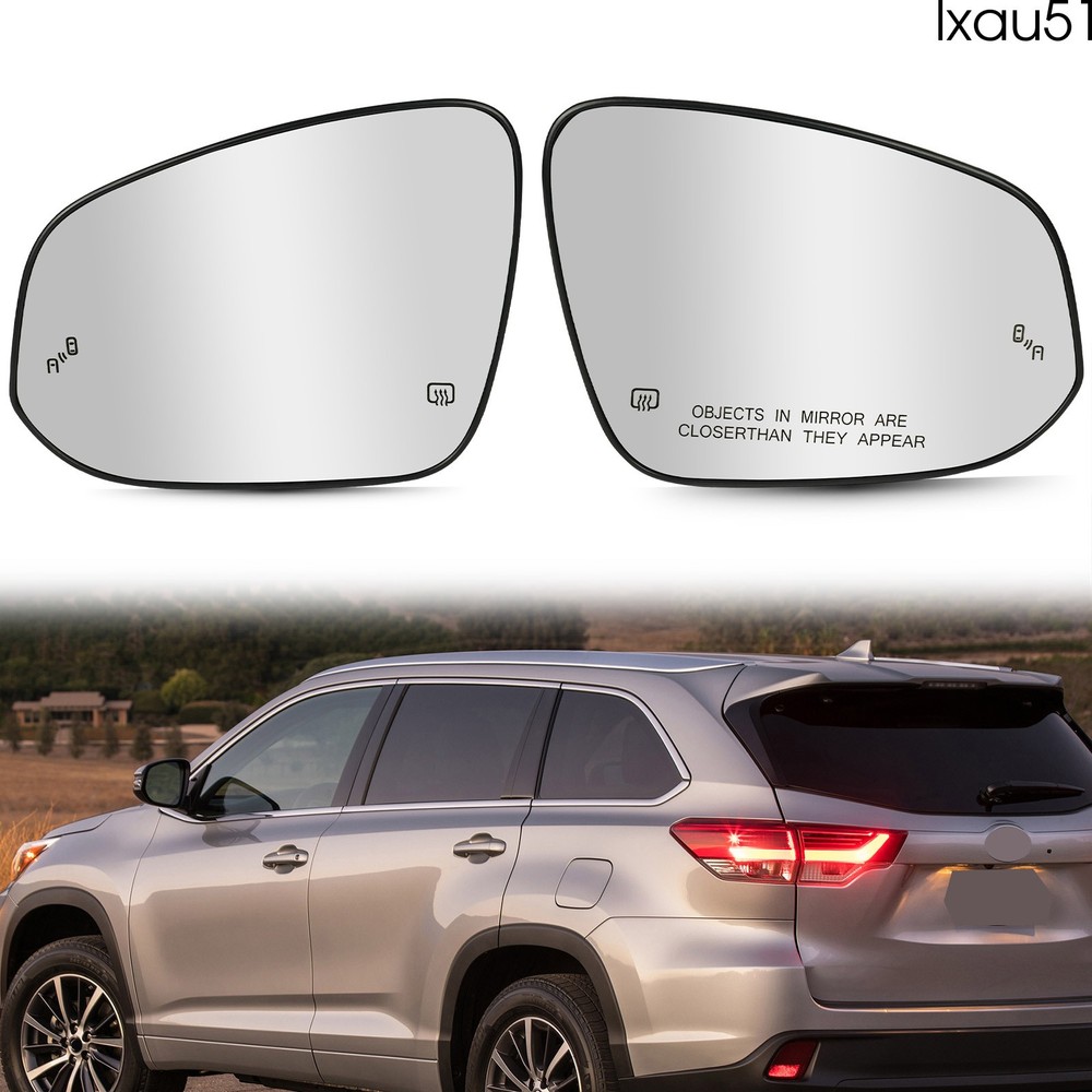 For Toyota Highlander 2014-2019 Pair Side Mirror Glass W/ Blind Spot Heated
