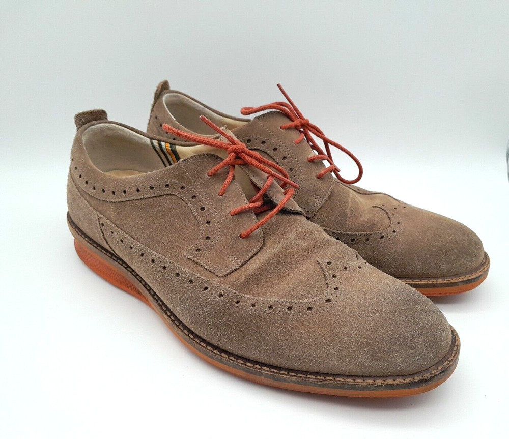 ECCO Mens Oxford Shoes Brown Orange Lace Up Wingtip Low Top US 10 EUR 43