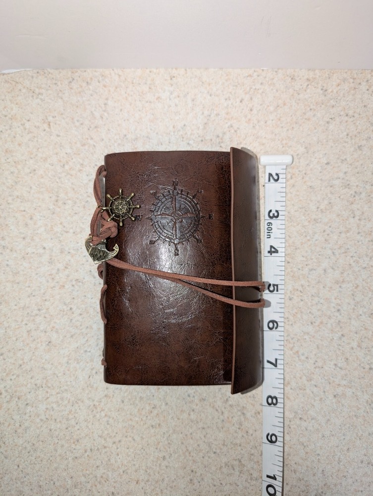 LUXURY Leather Bound Artisan Journal Travel Captain Yellow Pages  