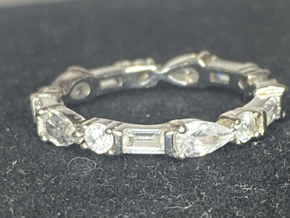 Gorgeous Sterling Silver 925 Fuzion Creations Cubic Zirconia Eternity Band Ring